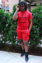 Load image into Gallery viewer, Red Unisex Shirt &amp; Short Set
